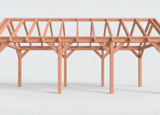 Constructiepakket zadeldak | 8220x3460x3760mm | fijnbezaagd Douglas    CP-20.2013