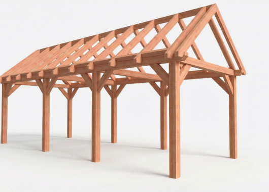 Constructiepakket zadeldak | 8220x3460x3760mm | fijnbezaagd Douglas    CP-20.2013