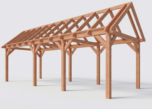 Constructiepakket zadeldak | 8865x3460x3760mm | fijnbezaagd Douglas    CP-20.2014