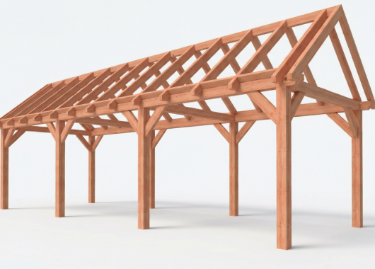 Constructiepakket zadeldak | 9280x3460x3760mm | fijnbezaagd Douglas    CP-20.2015