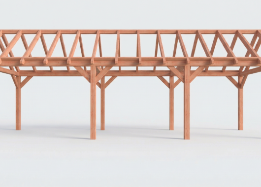 Constructiepakket zadeldak | 9925x3460x3760mm | fijnbezaagd Douglas    CP-20.2016