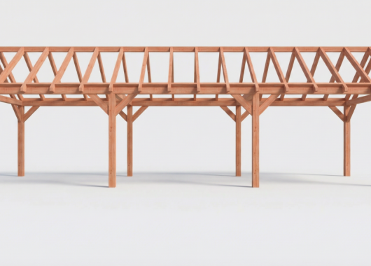 Constructiepakket zadeldak | 11215x3460x3760mm | fijnbezaagd Douglas    CP-20.2017