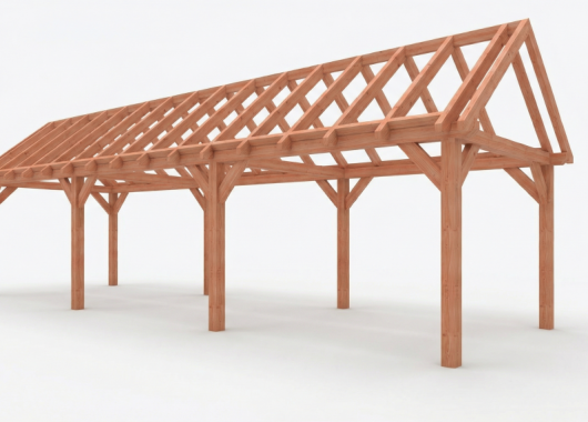 Constructiepakket zadeldak | 11215x3460x3760mm | fijnbezaagd Douglas    CP-20.2017