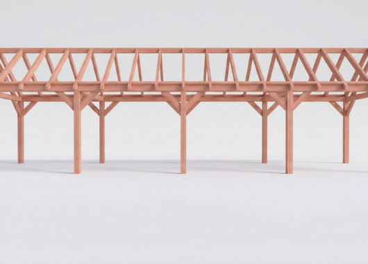 Constructiepakket zadeldak | 12190x3460x3760mm | fijnbezaagd Douglas    CP-20.2018