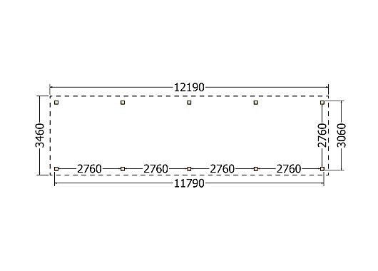 Constructiepakket schilddak | 12190x3460x3760mm | fijnbezaagd Douglas    CP-20.3018