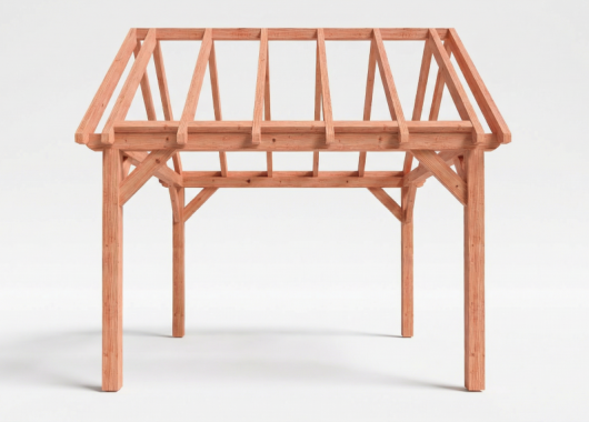 Constructiepakket zadeldak | 4105x4105x4030mm | fijnbezaagd Douglas    CP-20.2026