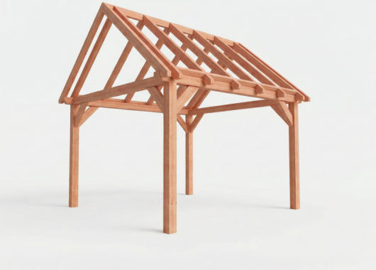 Constructiepakket zadeldak | 4105x4105x4030mm | fijnbezaagd Douglas    CP-20.2026