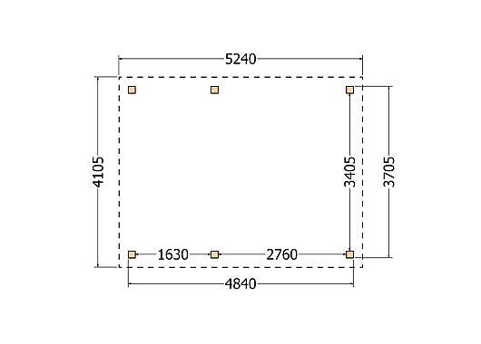 Constructiepakket schilddak | 5240x4105x4030mm | fijnbezaagd Douglas    CP-20.3027
