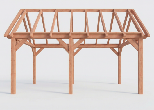 Constructiepakket zadeldak | 5840x4105x4030mm | fijnbezaagd Douglas    CP-20.2029