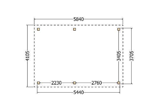 Constructiepakket zadeldak | 5840x4105x4030mm | fijnbezaagd Douglas    CP-20.2029