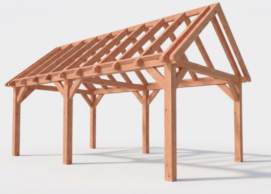 Constructiepakket zadeldak | 7015x4105x4030mm | fijnbezaagd Douglas    CP-20.2033