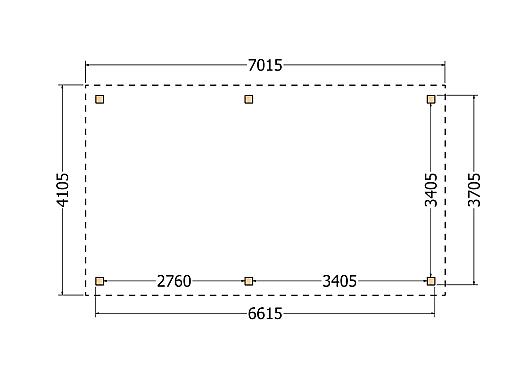 Constructiepakket zadeldak | 7015x4105x4030mm | fijnbezaagd Douglas    CP-20.2033