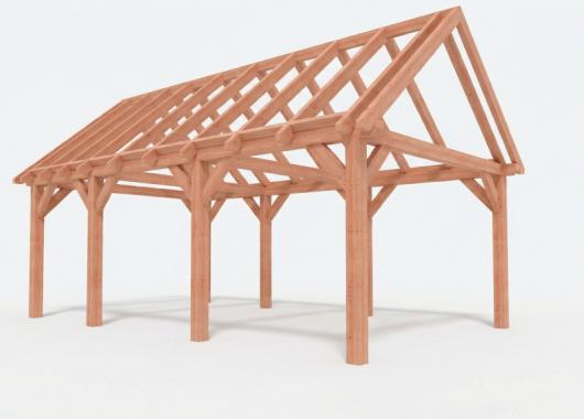 Constructiepakket zadeldak | 7090x4105x4030mm | fijnbezaagd Douglas    CP-20.2034