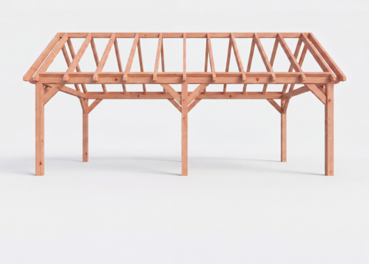 Constructiepakket zadeldak | 7660x4105x4030mm | fijnbezaagd Douglas    CP-20.2035
