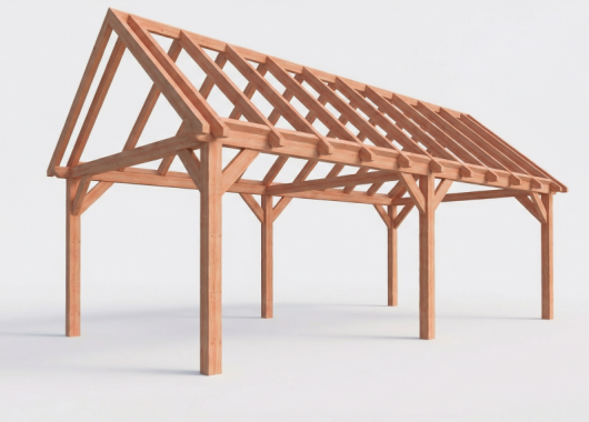 Constructiepakket zadeldak | 7660x4105x4030mm | fijnbezaagd Douglas    CP-20.2035