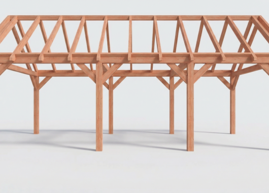 Constructiepakket zadeldak | 8220x4105x4030mm | fijnbezaagd Douglas    CP-20.2038