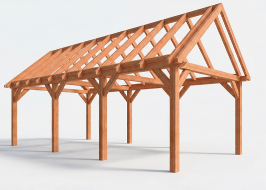 Constructiepakket zadeldak | 8220x4105x4030mm | fijnbezaagd Douglas    CP-20.2038