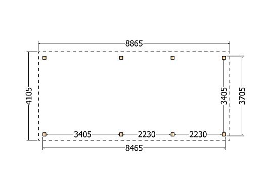 Constructiepakket zadeldak | 8865x4105x4030mm | fijnbezaagd Douglas    CP-20.2039