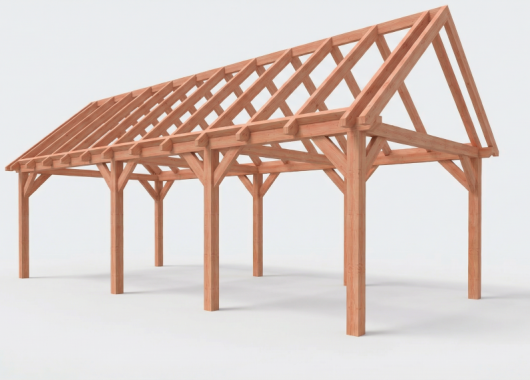 Constructiepakket zadeldak | 8865x4105x4030mm | fijnbezaagd Douglas    CP-20.2039