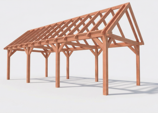 Constructiepakket zadeldak | 9280x4105x4030mm | fijnbezaagd Douglas    CP-20.2040