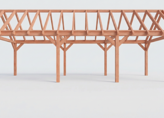 Constructiepakket zadeldak | 9925x4105x4030mm | fijnbezaagd Douglas    CP-20.2041