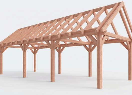 Constructiepakket zadeldak | 9925x4105x4030mm | fijnbezaagd Douglas    CP-20.2041
