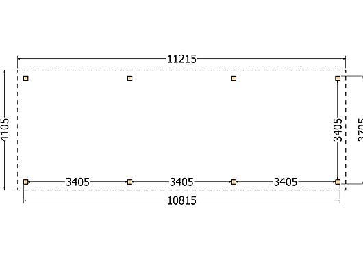 Constructiepakket schilddak | 11215x4105x4030mm | fijnbezaagd Douglas    CP-20.3042