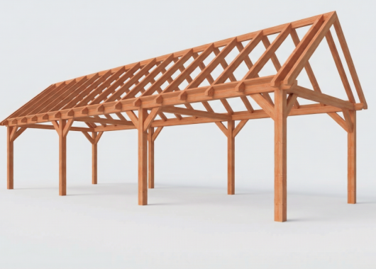 Constructiepakket zadeldak | 11215x4105x4030mm | fijnbezaagd Douglas    CP-20.2042