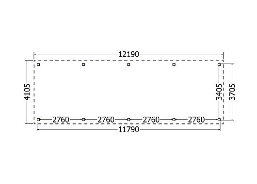 Constructiepakket schilddak | 12190x4105x4030mm | fijnbezaagd Douglas    CP-20.3043