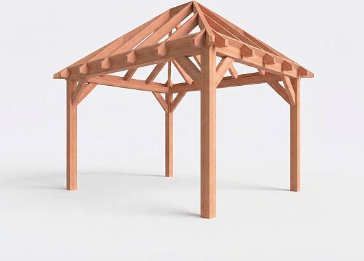 Constructiepakket schilddak | 4105x3460x3760mm | fijnbezaagd Douglas    CP-20.3001