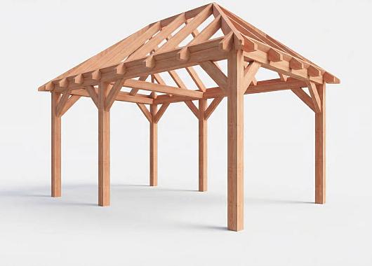 Constructiepakket schilddak | 5240x3460x3760mm | fijnbezaagd Douglas    CP-20.3002