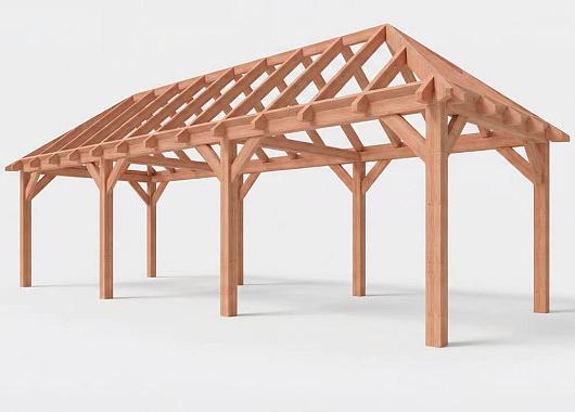 Constructiepakket schilddak | 9280x3460x3760mm | fijnbezaagd Douglas    CP-20.3015