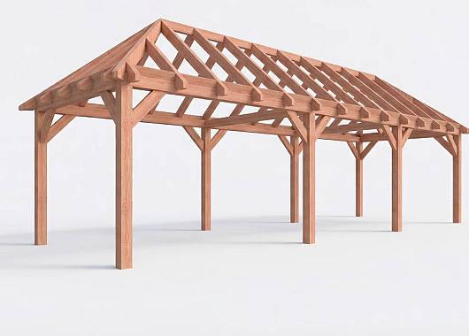 Constructiepakket schilddak | 9925x3460x3760mm | fijnbezaagd Douglas    CP-20.3016