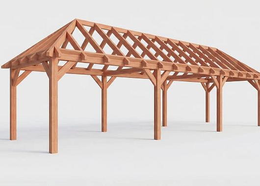Constructiepakket schilddak | 11215x3460x3760mm | fijnbezaagd Douglas    CP-20.3017