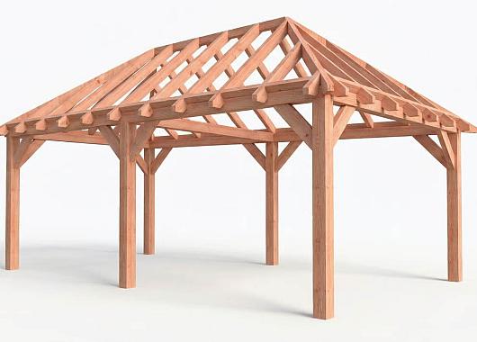 Constructiepakket schilddak | 7015x4105x4030mm | fijnbezaagd Douglas    CP-20.3033