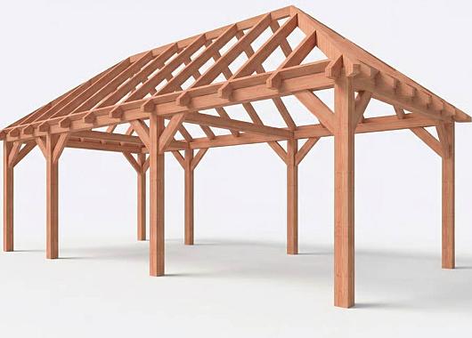 Constructiepakket schilddak | 8150x4105x4030mm | fijnbezaagd Douglas    CP-20.3037