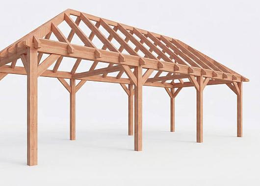 Constructiepakket schilddak | 9280x4105x4030mm | fijnbezaagd Douglas    CP-20.3040