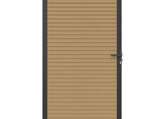 NewTechWood co-extrusie composiet deur in aluminium frame, horizontaal triple, 100 x 195 cm, Red Cedar.   1064266
