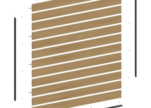 NewTechWood aluminium frameset t.b.v scherm i.c.m betonpalen, zwart gepoedercoat   1073611