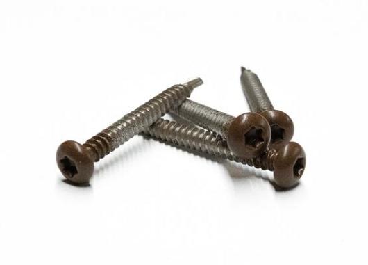 RVS schroef met gekleurde top voor NTW Castellation PRO, set a 50 stuks incl. bit, Ipé.   1063912