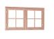 Douglas dubbel uitzetraam, 141,2 x 83,7 cm, onbehandeld.     1022322
