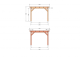 Constructiepakket plat dak | 3460x3460x2500mm | fijnbezaagd Douglas     CP-10.1000