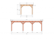 Constructiepakket plat dak | 8220x3460x2500mm | fijnbezaagd Douglas    CP-10.1013