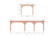 Constructiepakket plat dak | 8865x3460x2500mm | fijnbezaagd Douglas     CP-10.1014