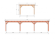 Constructiepakket plat dak | 11215x4105x2500mm | fijnbezaagd Douglas     CP-10.1042