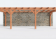 Constructiepakket aanbouwveranda | 8150x3260x2500mm links | fijnbezaagd Douglas     CP-10.2018