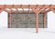 Constructiepakket aanbouwveranda | 5885x3905x2500mm rechts | fijnbezaagd Douglas     CP-10.2058