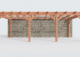 Constructiepakket aanbouwveranda | 8220x3905x2500mm links | fijnbezaagd Douglas     CP-10.2070