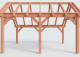 Constructiepakket kapschuur | 5310x3460x3445mm | fijnbezaagd Douglas    CP-20.1003