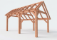 Constructiepakket kapschuur | 5840x3460x3445mm | fijnbezaagd Douglas    CP-20.1004